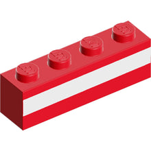 Part 3010pb365 - Brick 1 x 4 with White Stripe Pattern