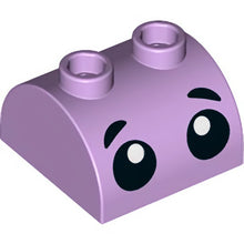 Part 30165pb04 - Slope, Curved 2 x 2 Double with 2 Hollow Studs with Black Eyes and Eyebrows Pattern