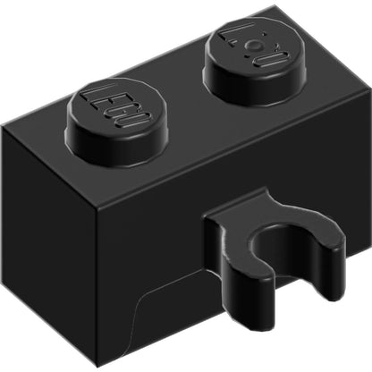 Part 30237b - Brick, Modified 1 x 2 with Open O Clip Thick (Vertical Grip)