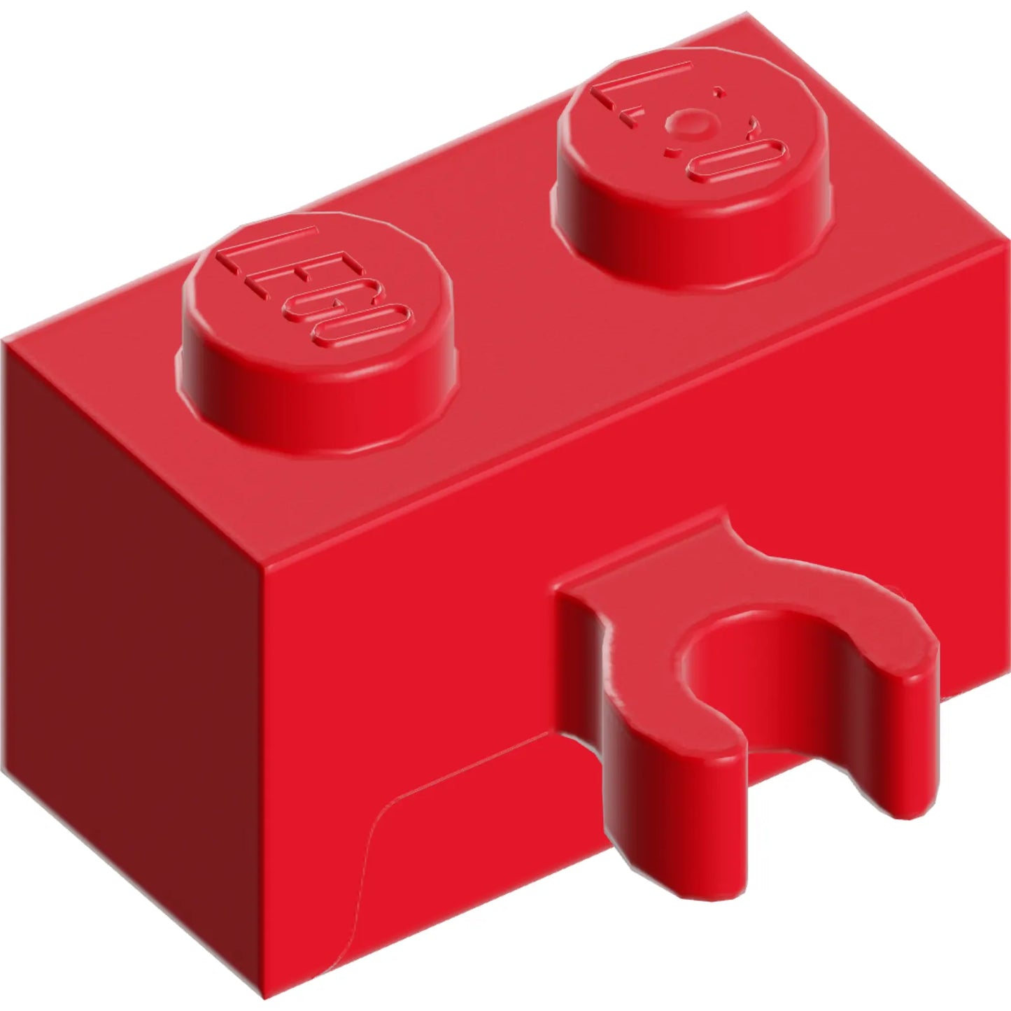 Part 30237b - Brick, Modified 1 x 2 with Open O Clip Thick (Vertical Grip)