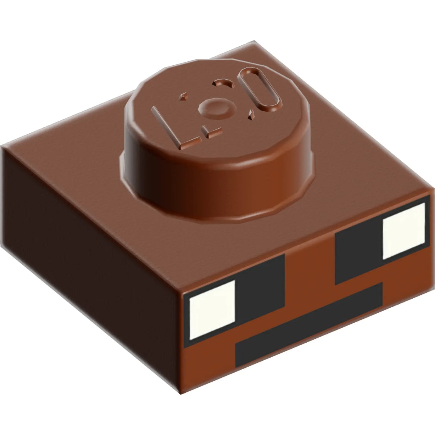 Part 3024pb009 - Plate 1 x 1 with White and Black Squares and Black Line Pattern (Minecraft Bat Eyes and Mouth)