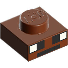 Part 3024pb009 - Plate 1 x 1 with White and Black Squares and Black Line Pattern (Minecraft Bat Eyes and Mouth)