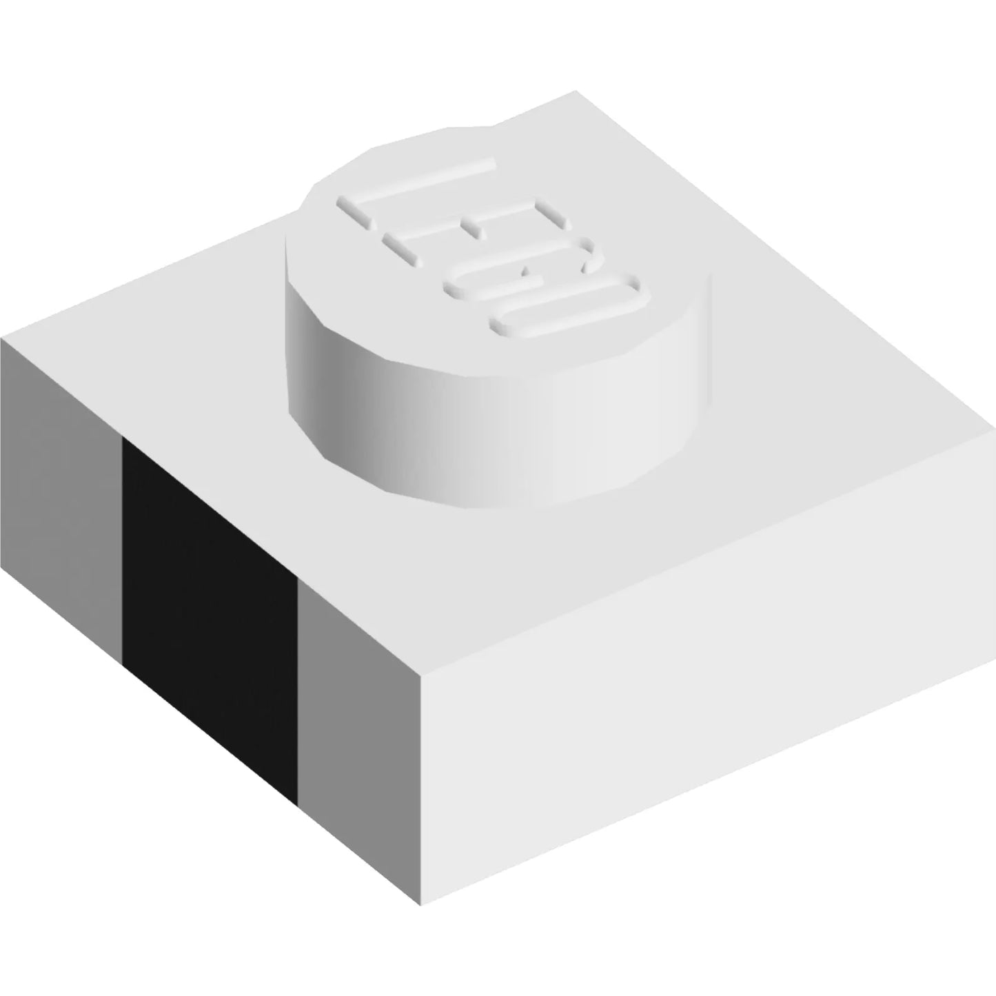 Part 3024pb010 - Plate 1 x 1 with Black Square Pattern