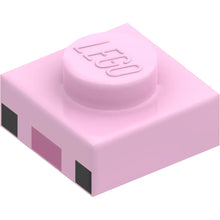 Part 3024pb018 - Plate 1 x 1 with 2 Black Squares and Magenta Rectangle Pattern (Minecraft Axolotl Face)