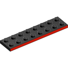 Part 3034pb01 - Plate 2 x 8 with Red Stripe Pattern