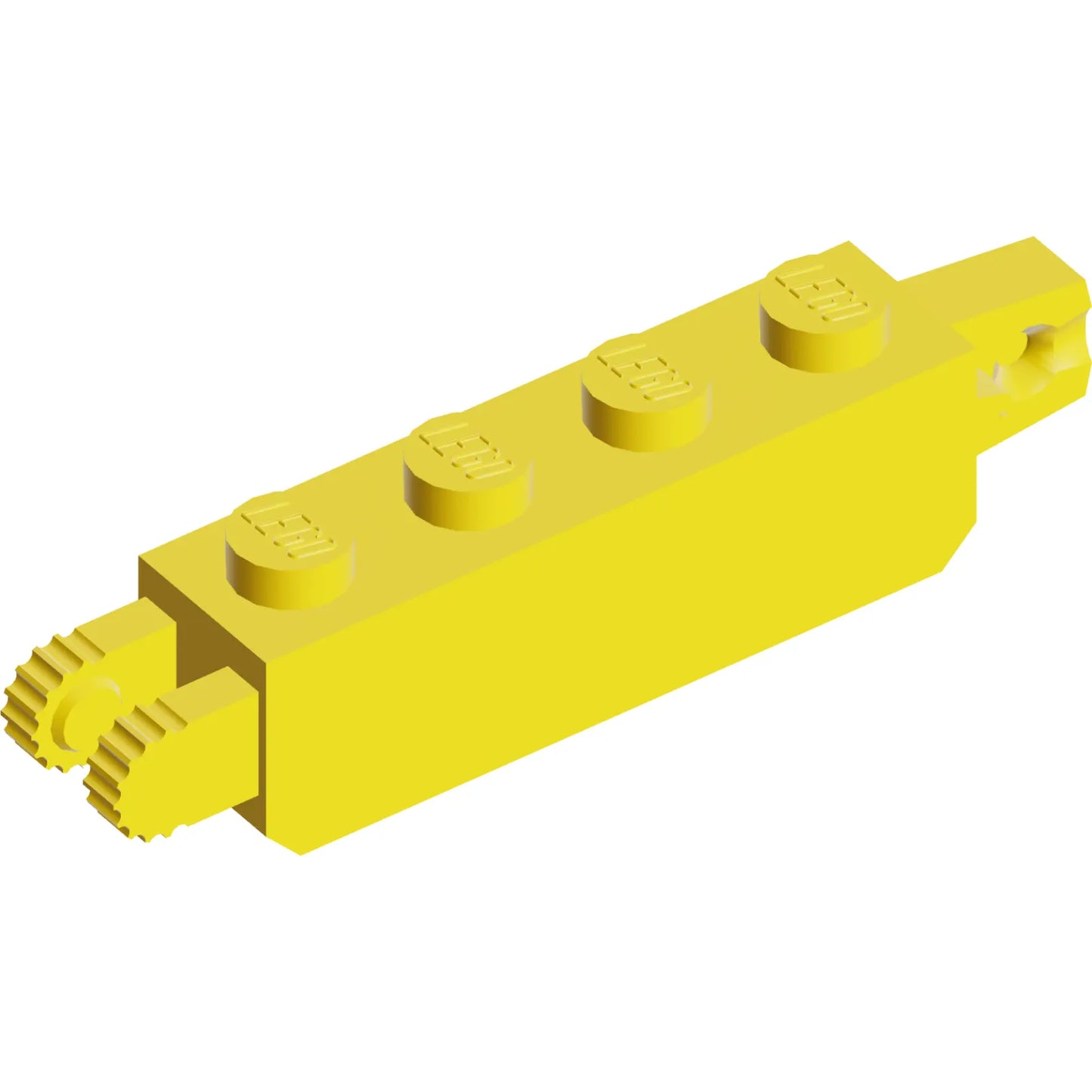 Part 30387 - Hinge Brick 1 x 4 Locking with 1 Finger Vertical End and 2 Fingers Vertical End, 9 Teeth