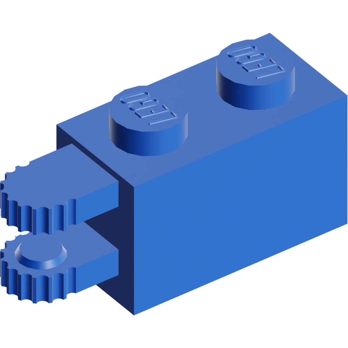 Part 30540 - Hinge Brick 1 x 2 Locking with 2 Fingers Horizontal End, 9 Teeth