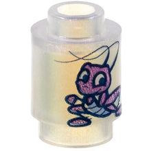 Part 3062pb072 - Brick, Round 1 x 1 with Medium Lavender Insect with Bright Light Blue Abdomen Pattern (Mulan Cri-Kee the Cricket)