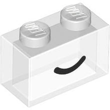 Part 3065pb24 - Brick 1 x 2 without Bottom Tube with Black Smile Curved Line Pattern