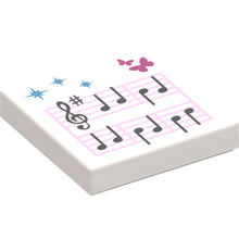 Part 3068pb0589 - Tile 2 x 2 with Music Notes and Butterflies Pattern