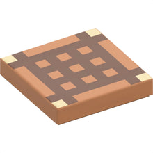 Part 3068pb0893 - Tile 2 x 2 with Dark Brown Minecraft Crafting Table Grid Pattern