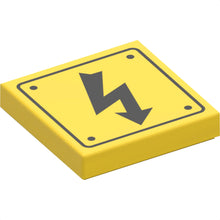 Part 3068pb1152 - Tile 2 x 2 with Electricity Danger Sign and Rivets Pattern