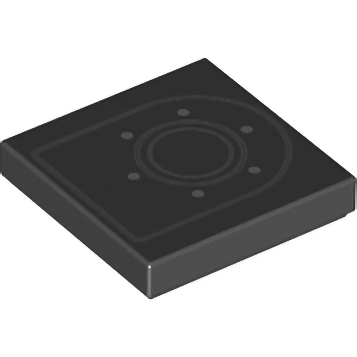 Part 3068pb1281 - Tile 2 x 2 with Arch Outline, Two Circles and Six Rivets Pattern