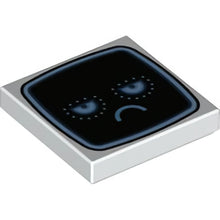 Part 3068pb1400 - Tile 2 x 2 with Black TV Screen, Bright Light Blue Eyes and Frown Pattern