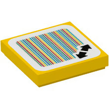 Part 3068pb1502 - Tile 2 x 2 with Super Mario Scanner Code Double Arrows Pattern (Sticker) - Set 71383
