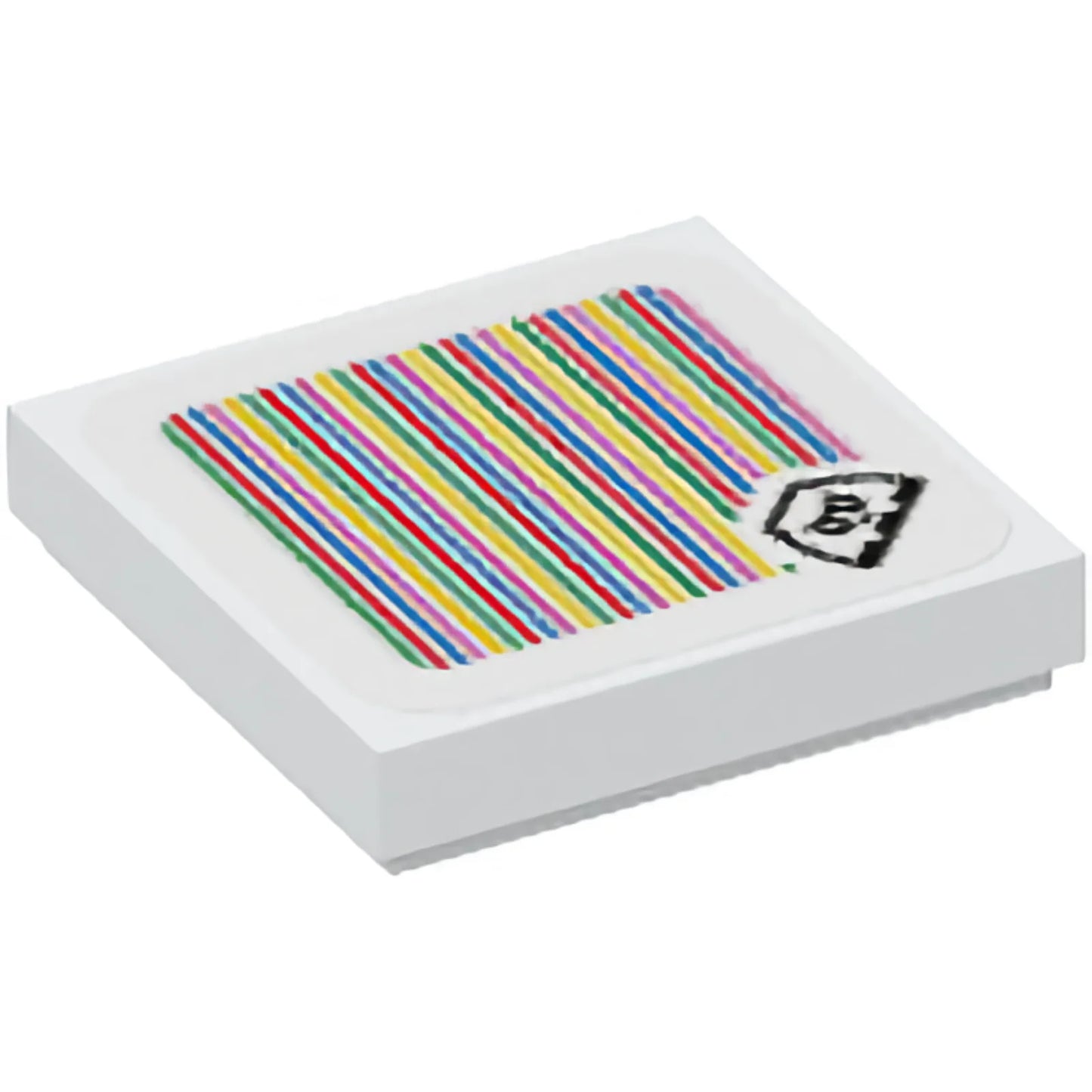 Part 3068pb1505 - Tile 2 x 2 with Super Mario Scanner Code Bone Goomba Pattern (Sticker) - Sets 71386 / 71387 / 71423