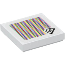 Part 3068pb1505 - Tile 2 x 2 with Super Mario Scanner Code Bone Goomba Pattern (Sticker) - Sets 71386 / 71387 / 71423