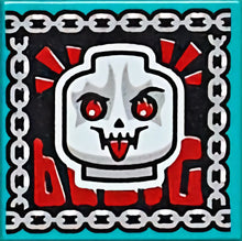 Part 3068pb1548 - Tile 2 x 2 with BeatBit Album Cover - Skull with Red Eyes and Tongue Pattern