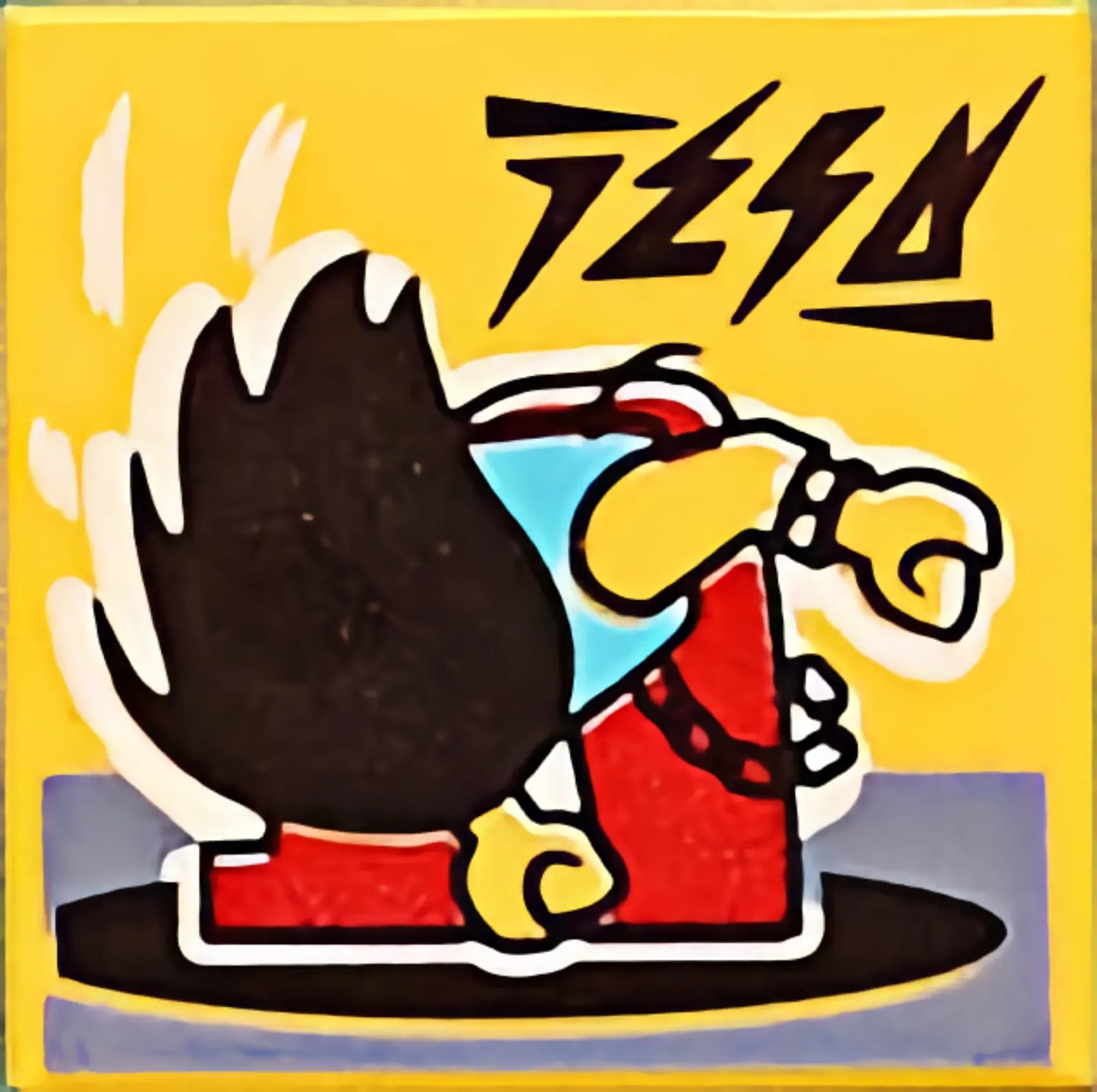 Part 3068pb1551 - Tile 2 x 2 with BeatBit Album Cover - Stooped Minifigure (Headbanger) Pattern