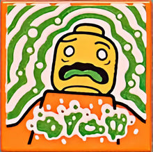 Part 3068pb1553 - Tile 2 x 2 with BeatBit Album Cover - Sick Minifigure with Green Tongue Pattern