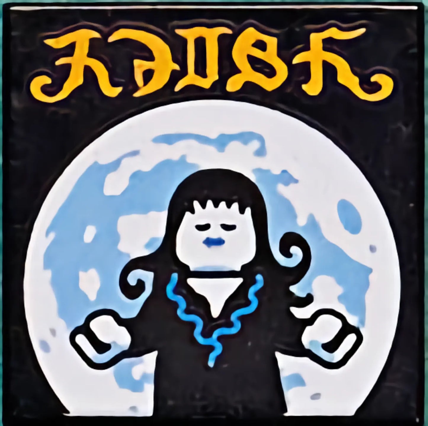 Part 3068pb1554 - Tile 2 x 2 with BeatBit Album Cover - Goth Girl and Full Moon Pattern