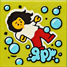 Part 3068pb1560 - Tile 2 x 2 with BeatBit Album Cover - Dancing Girl and Medium Azure Bubbles Pattern