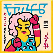 Part 3068pb1576 - Tile 2 x 2 with BeatBit Album Cover - Woman with Pink Hair and Magenta Gloves Pattern
