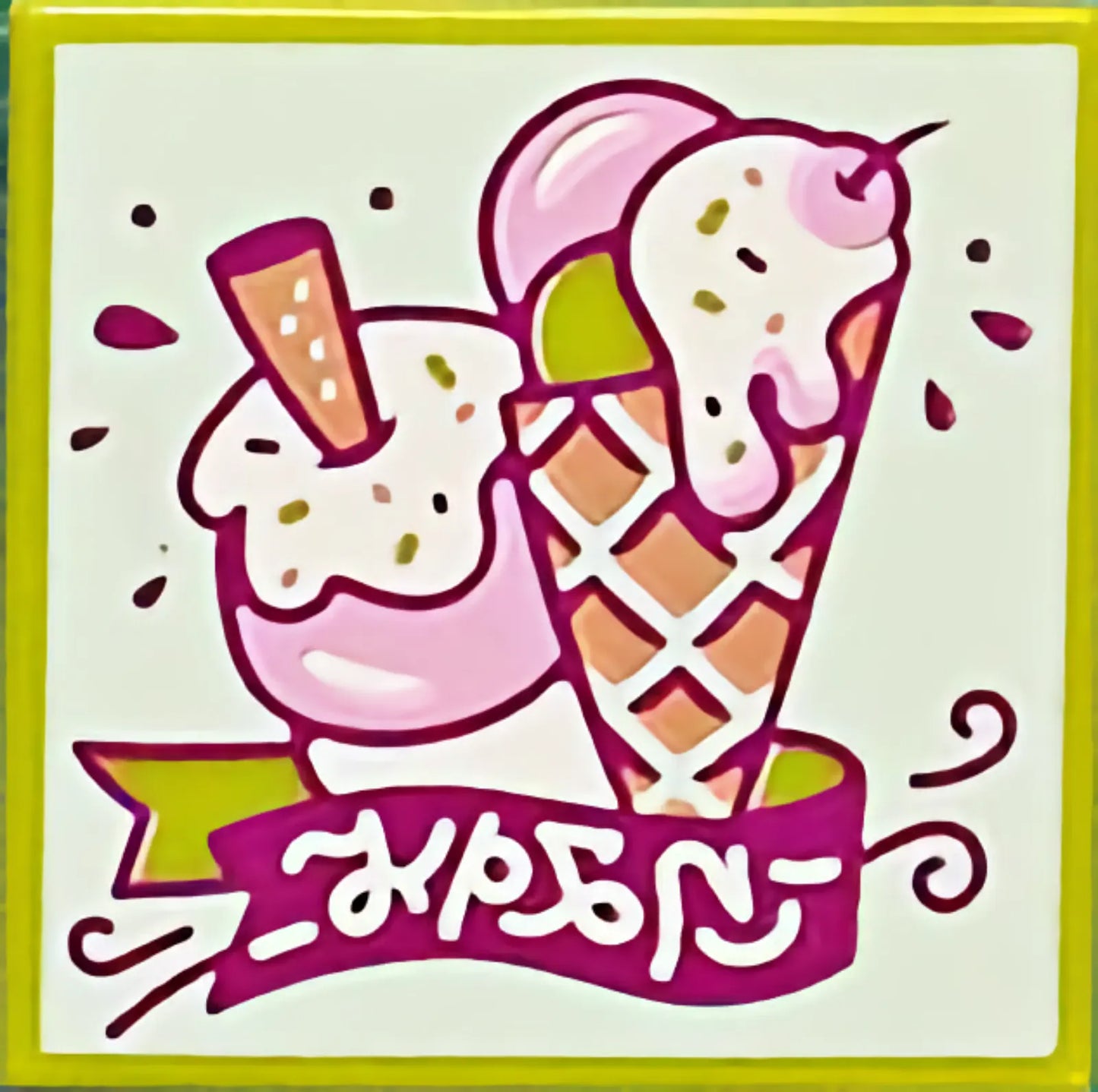 Part 3068pb1577 - Tile 2 x 2 with BeatBit Album Cover - Ice Cream Treats Pattern