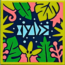 Part 3068pb1581 - Tile 2 x 2 with BeatBit Album Cover - Coral, Lime and Bright Green Tree Leaves Pattern