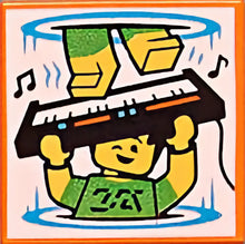 Part 3068pb1592 - Tile 2 x 2 with BeatBit Album Cover - Space Warp Keyboardist Pattern