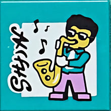Part 3068pb1596 - Tile 2 x 2 with BeatBit Album Cover - Saxophone Player Pattern