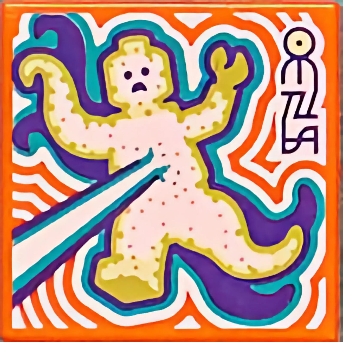 Part 3068pb1633 - Tile 2 x 2 with BeatBit Album Cover - Ghost Zapping Pattern