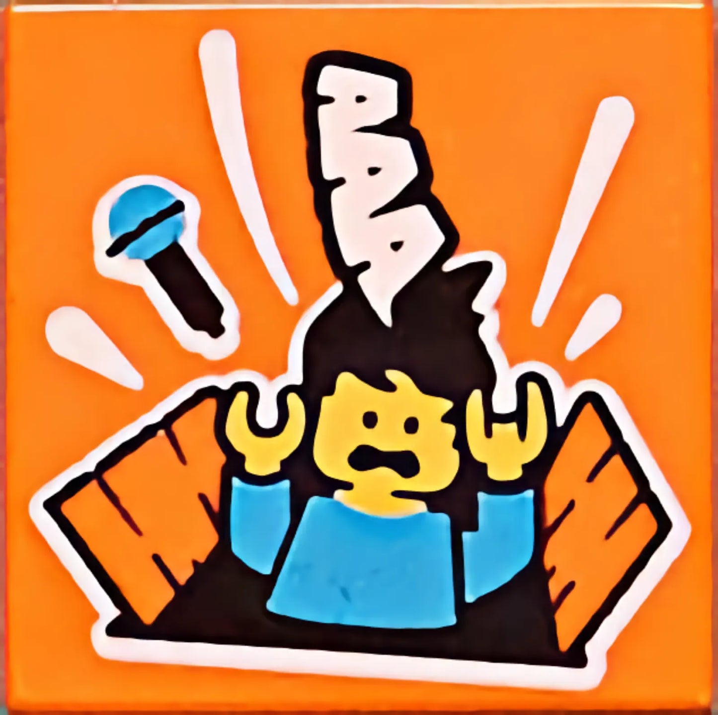 Part 3068pb1637 - Tile 2 x 2 with BeatBit Album Cover - Singer Falling in Trap Door Pattern