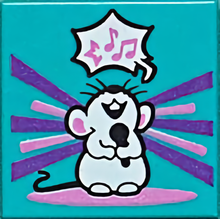 Part 3068pb1640 - Tile 2 x 2 with BeatBit Album Cover - Singing Mouse Pattern