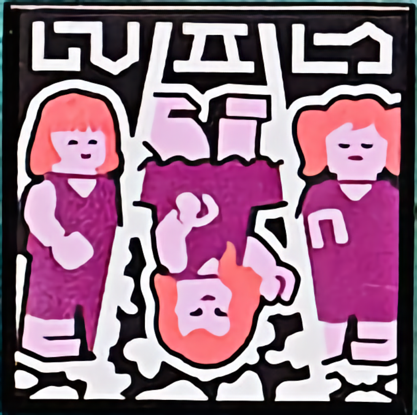 Part 3068pb1764 - Tile 2 x 2 with BeatBit Album Cover - Girls Dancing, Middle Upside Down Pattern
