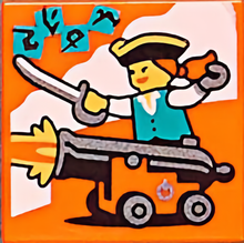 Part 3068pb1770 - Tile 2 x 2 with BeatBit Album Cover - Pirate Firing Cannon Pattern