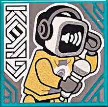 Part 3068pb1778 - Tile 2 x 2 with BeatBit Album Cover - Robot Singer with Beatbox Head Pattern