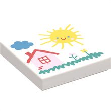Part 3068pb1882 - Tile 2 x 2 with Drawing of Cloud, Sun, House, and Flowers Pattern