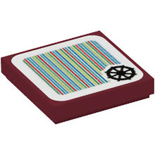 Part 3068pb1958 - Tile 2 x 2 with Super Mario Scanner Code Bowser's Airship Wheel Pattern (Sticker) - Set 71391