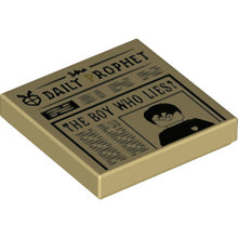 Part 3068pb2007 - Tile 2 x 2 with Newspaper 'The DAILY PROPHET' and 'THE BOY WHO LIES?' Pattern