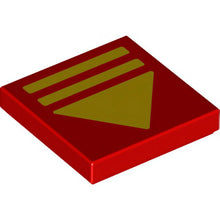 Part 3068pb2010 - Tile 2 x 2 with Yellow Triangle Arrow and 2 Lines Pattern