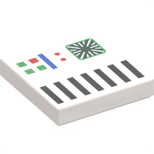 Part 3068pb2031 - Tile 2 x 2 with Computer Panel with Dark Green Screen and Bright Green, Red, Blue and Black Lights, Buttons, and Grille Lines Pattern