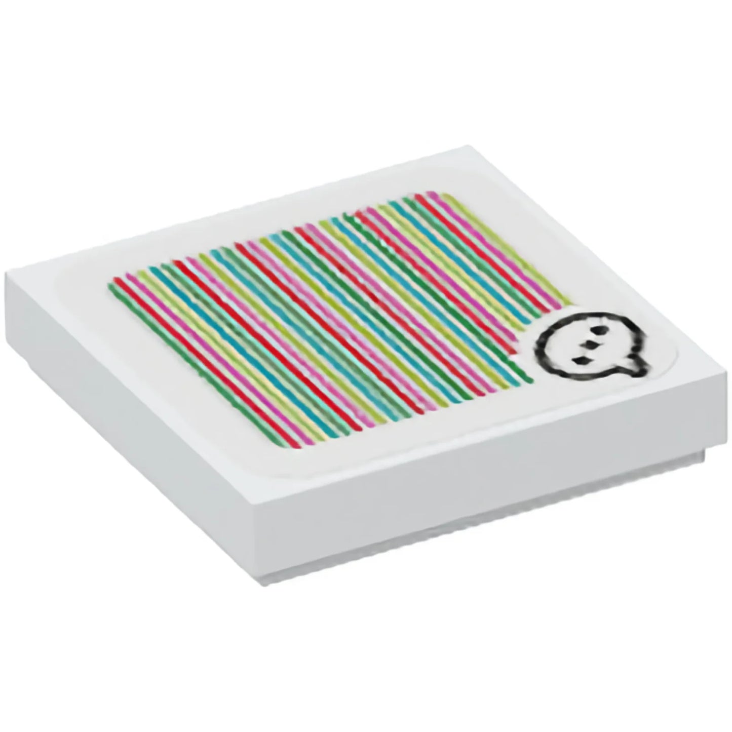 Part 3068pb2053 - Tile 2 x 2 with Super Mario Scanner Code Toad Speech Bubble with Ellipsis Pattern (Sticker) - Sets 71403 / 71408 / 71410 / 71413 / 71419 / 71435
