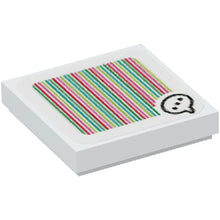 Part 3068pb2053 - Tile 2 x 2 with Super Mario Scanner Code Toad Speech Bubble with Ellipsis Pattern (Sticker) - Sets 71403 / 71408 / 71410 / 71413 / 71419 / 71435