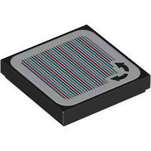 Part 3068pb2160 - Tile 2 x 2 with Super Mario Scanner Code 2 Curved Arrows Lava Lift Pattern (Sticker) - Set 71416