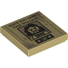 Part 3068pb2286 - Tile 2 x 2 with Black 'HAVE YOU SEEN THIS WIZARD?' and Sirius Black Minifigure on Wanted Poster with Dark Tan Dirt Marks Pattern
