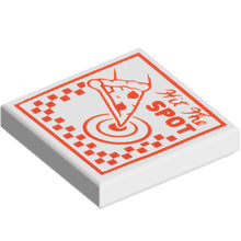Part 3068pb2287 - Tile 2 x 2 with Pizza Box with Red 'Hit The SPOT', Slice, Target, and Checkered Pattern