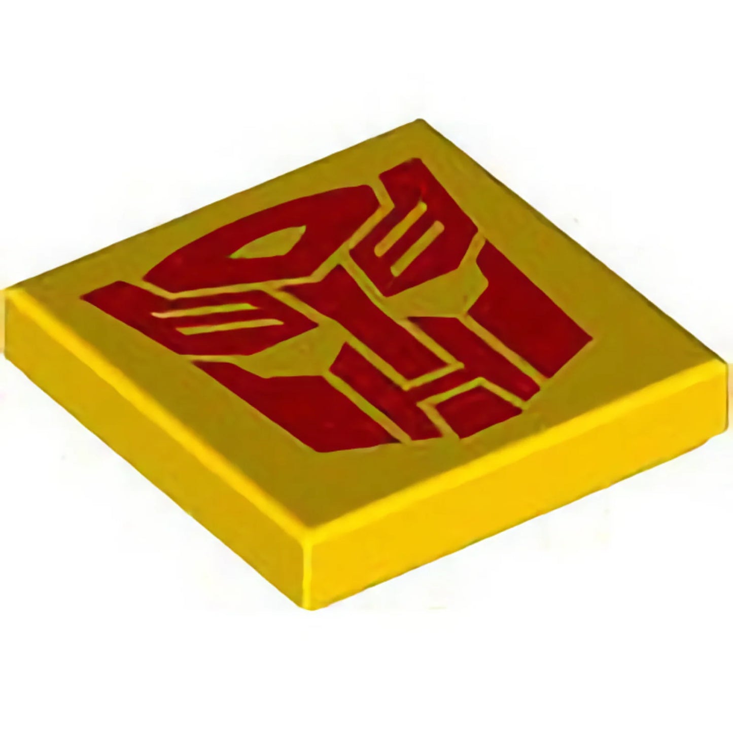 Part 3068pb2453 - Tile 2 x 2 with Red Robot Mask Transformers Autobot Symbol Pattern