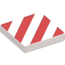 Part 3068pb2459 - Tile 2 x 2 with Red Danger Stripes Pattern
