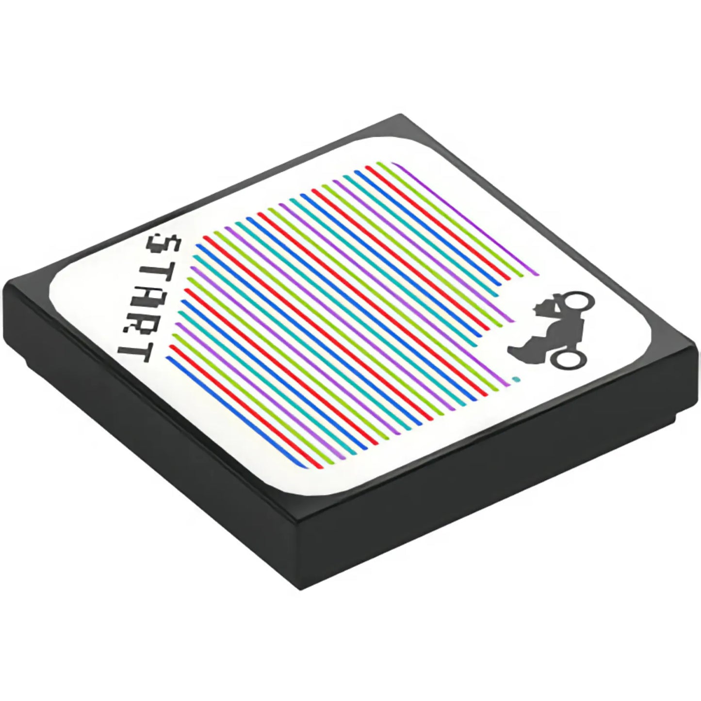 Part 3068pb2569 - Tile 2 x 2 with Super Mario Scanner Code Tri-Speeder / Standard Bike and 'START' Pattern (Sticker) - Sets 72034 / 72036